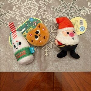 Bark Holiday Plush Set - Red, White, Green, Brown, Black